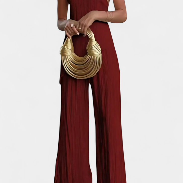 Pilarica Plisszelt Készlet Aszimmetrikus Top-pal és Laza Nadrággal