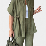 Lani Lazacsin és Nadrág Pamutból és Vászonból