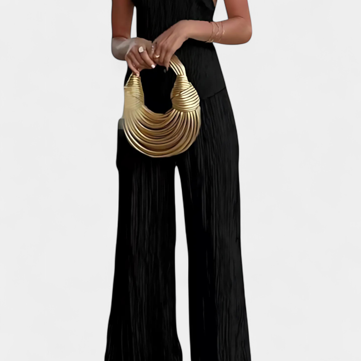 Pilarica Plisszelt Készlet Aszimmetrikus Top-pal és Laza Nadrággal