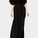 Egyszerű Ruha V Nyakkivágással és Hosszú Ujjakkal