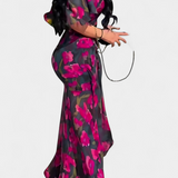 Egyszerű Ruha V Nyakkivágással és Hosszú Ujjakkal