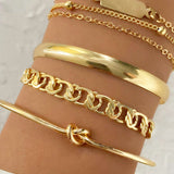 Fém lánc karkötő szett 4 darab