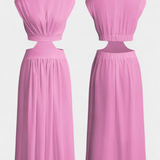 Minimalista Jocelyn Garais szett magas nyakkal és oldalsó nyitásokkal