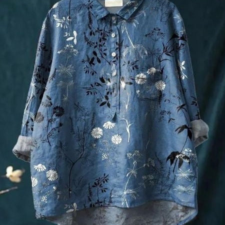 Lila | Elegáns virágmintás blúz