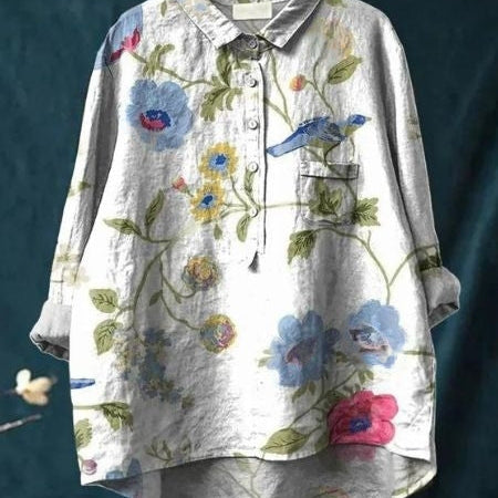 Lila | Elegáns virágmintás blúz