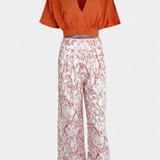 Olivia Boho szett V-nyakú és széles lábú