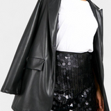 Csillogó gyöngyökkel díszített Mini Veena szoknya fekete, arany vagy ezüst színben