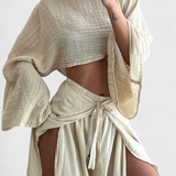 Elsie Kimonó és Keresztbe Kötött Nadrág Szett