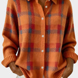 Mara | Puha és kockás kötött kabát