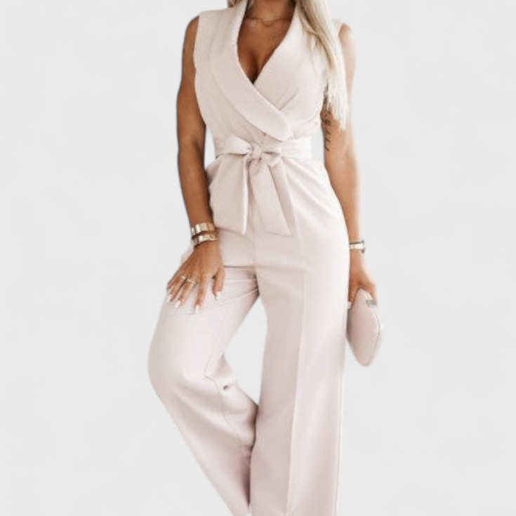 Montserrate Mono Elegáns Ujjatlan Övvel és Folyékony Eséssel