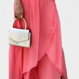 Két részes Maravilla folyékony szett, laza toppal és aszimmetrikus szoknyával