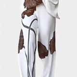 Sybella Virágos Szett, Lezser Vállú Felsővel és Egyenes Nadrággal