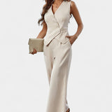 Heskia szett ujjatlan blézerrel és széles szárú nadrággal