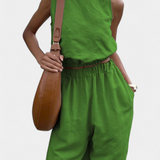 Portia Koka oldalsó nyitott top és nadrág szett