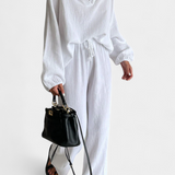 Aya Divu pamut szett V-nyakkal