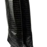 Magassarkú Krokodilbőr Csizma Hegyes Orral