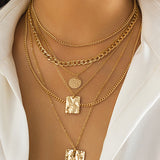 Geometrikus fém lánc nyaklánc