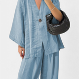 Eli Oversize szett V nyakú toppal és egyenes nadrággal