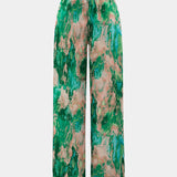 Magas Derékú Egyenes Nadrág Márvány Mintával