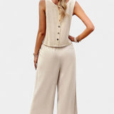 Lavinia Boho szett lenvászonból és pamut felsőből, rövidnadrággal