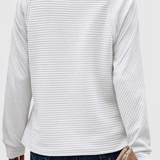 Helene | V nyakú pulóver cipzárral és hosszú ujjakkal