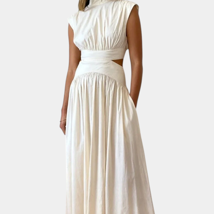 Minimalista Jocelyn Garais szett magas nyakkal és oldalsó nyitásokkal