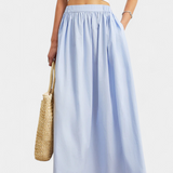 Yora A vonalú szoknya rugalmas derékkal és zsebekkel