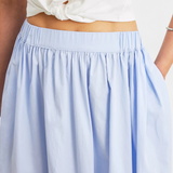 Yora A vonalú szoknya rugalmas derékkal és zsebekkel