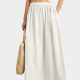 Yora A vonalú szoknya rugalmas derékkal és zsebekkel