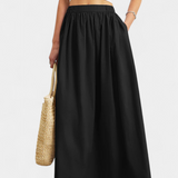 Yora A vonalú szoknya rugalmas derékkal és zsebekkel