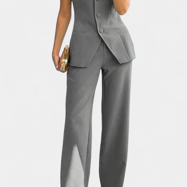 Minimalista Stílusú Ekaterina Top és Széles Nadrág Szett