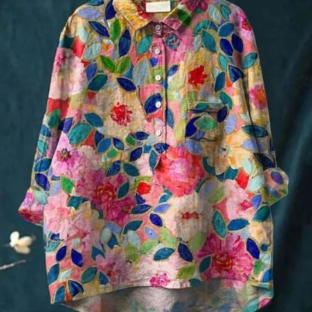 Lila | Elegáns virágmintás blúz