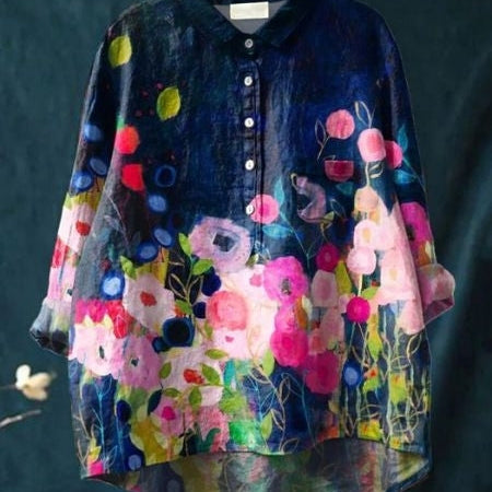 Lila | Elegáns virágmintás blúz