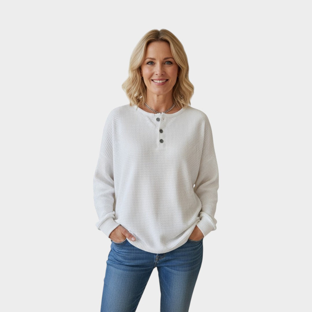 Hela™ | Waffle anyagú pulóver