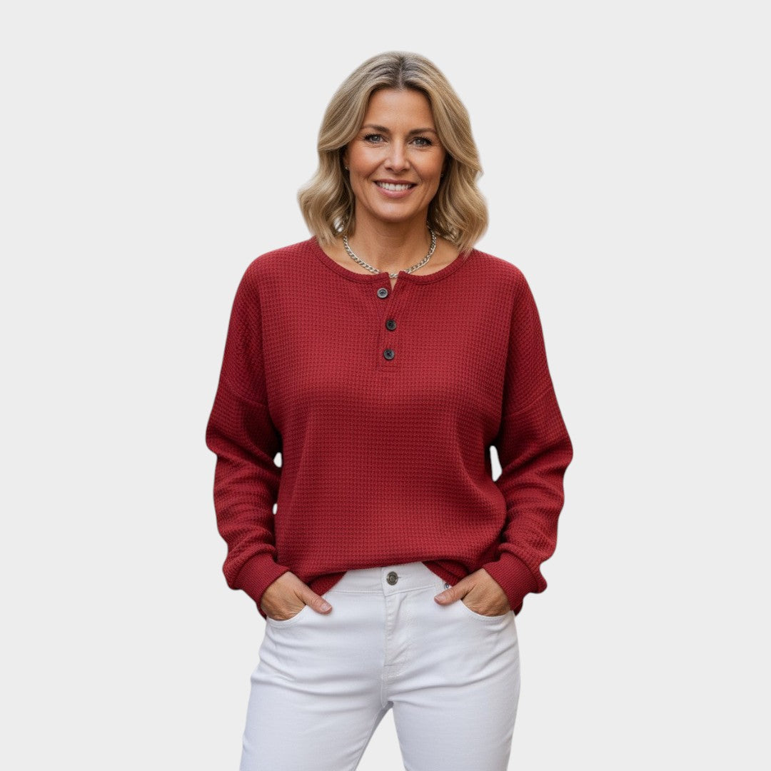 Hela™ | Waffle anyagú pulóver