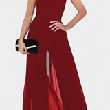 Nadia Mono Elegáns Ujjatlan Elülső Átlátszósággal