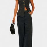 Ludovica Farmer Szett Elegáns Blézerrel és Bő Nadrággal