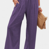 Alexia pamut és len nadrág, folyékony szabással és természetes eleganciával