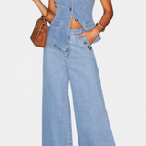 Ludovica Farmer Szett Elegáns Blézerrel és Bő Nadrággal