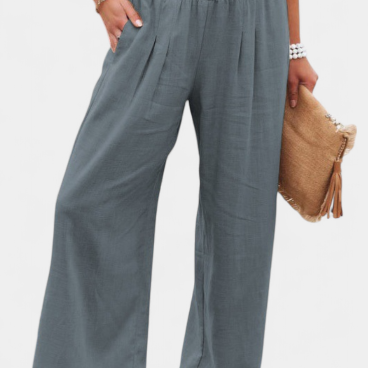 Alexia pamut és len nadrág, folyékony szabással és természetes eleganciával