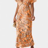 Triana Absztrakt Mintás és V-kivágású Ruha