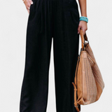 Alexia pamut és len nadrág, folyékony szabással és természetes eleganciával