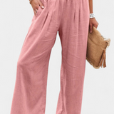 Alexia pamut és len nadrág, folyékony szabással és természetes eleganciával