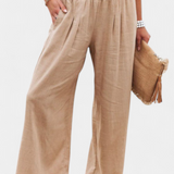 Alexia pamut és len nadrág, folyékony szabással és természetes eleganciával