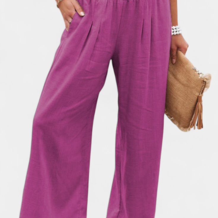 Alexia pamut és len nadrág, folyékony szabással és természetes eleganciával