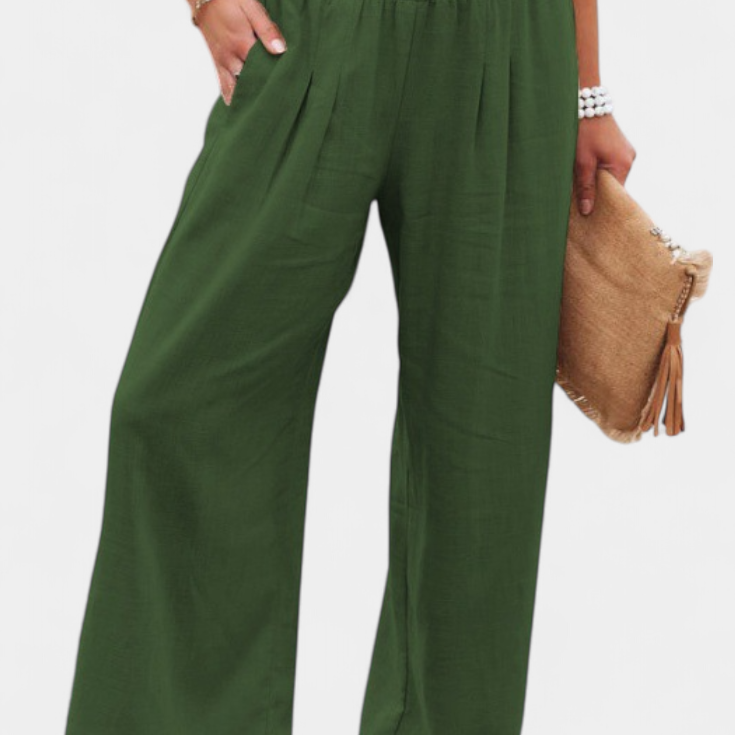 Alexia pamut és len nadrág, folyékony szabással és természetes eleganciával