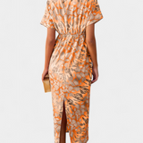 Triana Absztrakt Mintás és V-kivágású Ruha