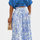 Olivia Boho szett V-nyakú és széles lábú