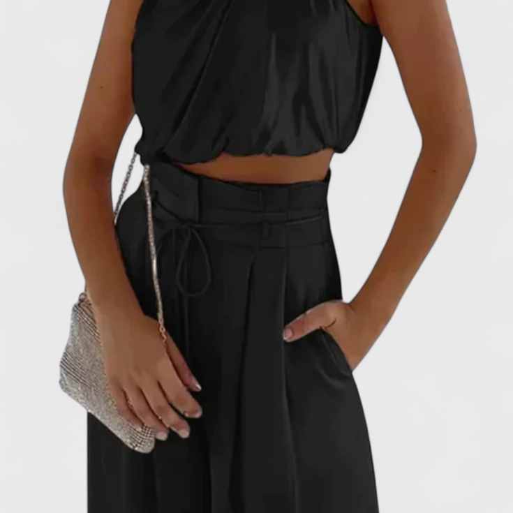 Helira Két Darabos Szett Folyékony Top és Palazzo Nadrággal