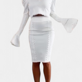 Elegáns Minerva Szett Csipkével és Magas Derékú Szoknyával